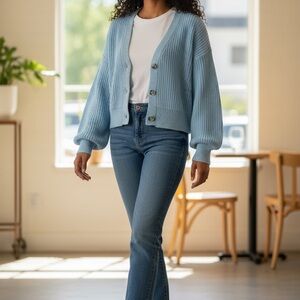 Sincerely Jules Baby Blue Knit Cardigan Sweater – Size S